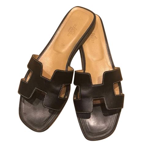 hermes balck sandals|hermes sandals women black.